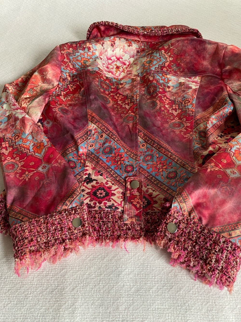Boho Chic Multi-Pattern Fringe Jacket - Picture 5 of 6